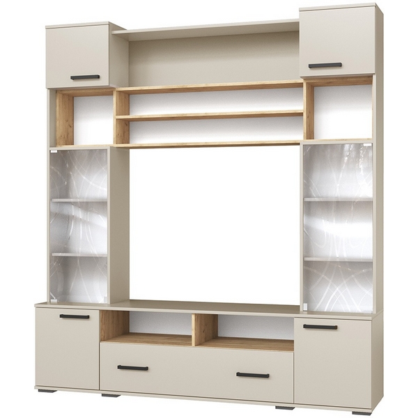 Изображение товара Стенка ТЭКС Оскар-18 ОГЦС-1 для гостиной в стиле Кашемир и Дуб крафт золотой