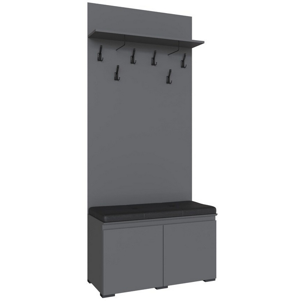 

Тумба ТЭКС с вешалкой Плейона, Графит серый, Плейона 00-00220887