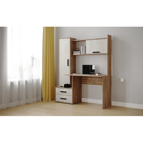 

Компьютерный стол ТЭКС Квартет-9, Дуб крафт табачный, дуб крафт белый, Квартет 00-00231881