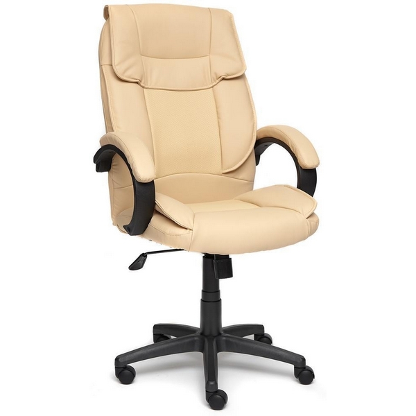 

Кресло кож/зам, бежевый/бежевый перфорированный, 36-34/36-34/06 Tetchair OREON 10123, OREON 10123