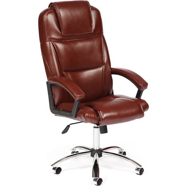 

Кресло (хром) коричневый (кож/зам) Tetchair 8464 10201, 8464 10201