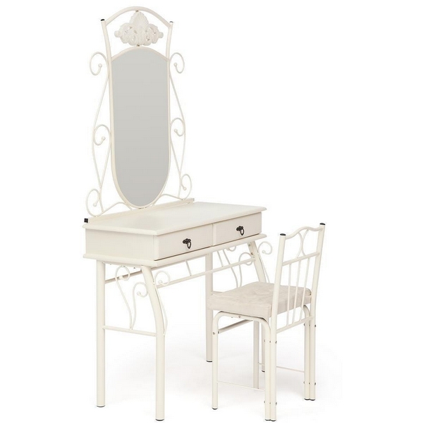 

Столик туалетный CANZONA (столик/зеркало + стул) Белый (butter white) Tetchair 7999 10392, 7999 10392