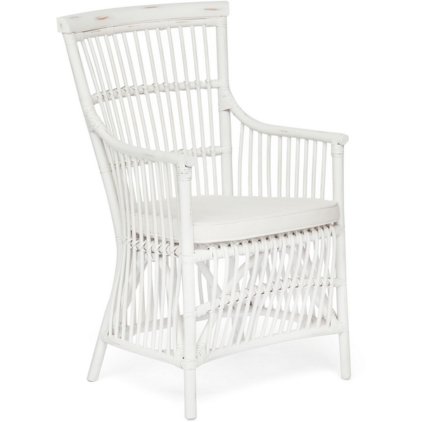 Кресло Secret De Maison RIVIERA с подушкой белый+натуральный дистресс (натуральный ротанг) Tetchair