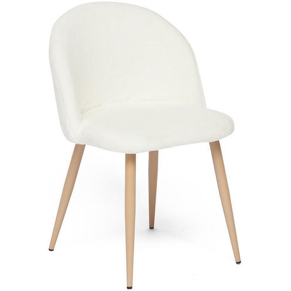 

Стул (mod. 7003) белый плюш/бук (металл,ткань) Tetchair 110595 12097, 110595 12097