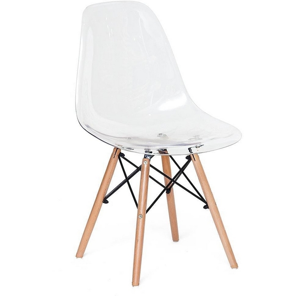 

Стул CINDY (EAMES) (mod. 001) прозрачный/Transparent (дерево береза/металл/сиденье пластик) (Tetchair), 9801 12108