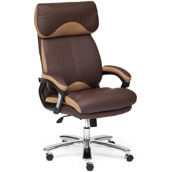 

Кресло коричневый/бронза-21 (Кожа + кож.зам/ткань) Tetchair 3202 12462, 3202 12462