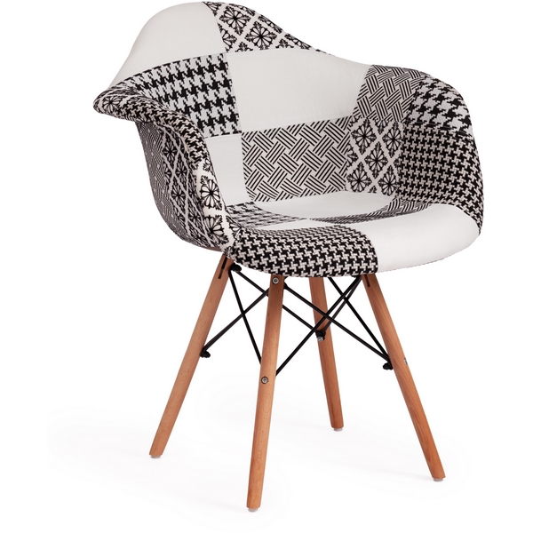 

Кресло (EAMES) (mod. 101) black/white (черный/белый) (дерево береза/металл/мягкое сиденье/ткань) Tetchair 112089 15183, 112089 15183