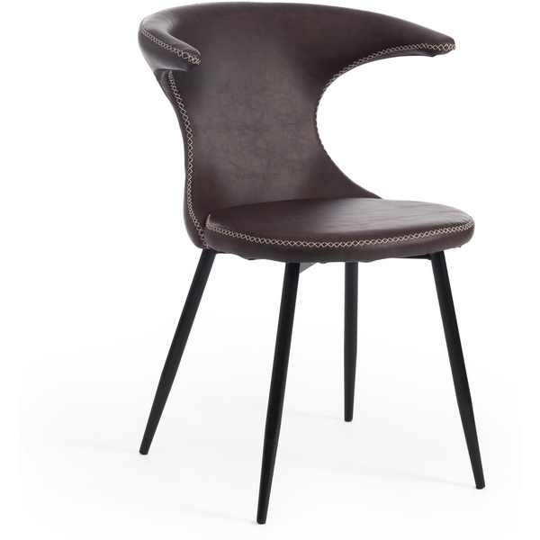

Обеденный стул Tetchair FLAIR (Экокожа,Металл/Коричневый,Черный ) 19082, FLAIR 19082