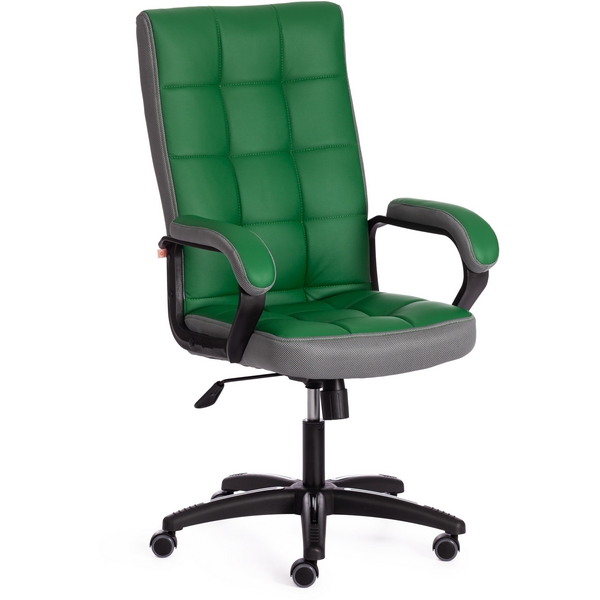 Кресло (22) кож/зам/ткань, зеленый/серый, 36-001/12 Tetchair Trendy 19519