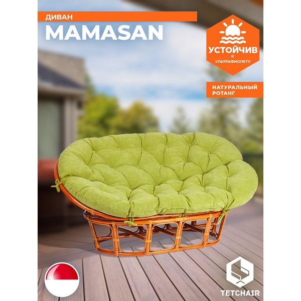 

Диван MAMASAN/МАМАСАН 23/02 W /с подушкой/ подушка 182х119см, 169х102х80см, медовый, флок, олива, 23 Tetchair 24260, Желтый, 24260