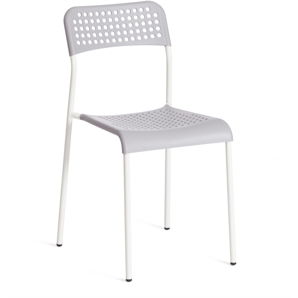 Изображение товара Обеденный стул ADDE C-049 серо-белый прочный пластик комфортное сидение