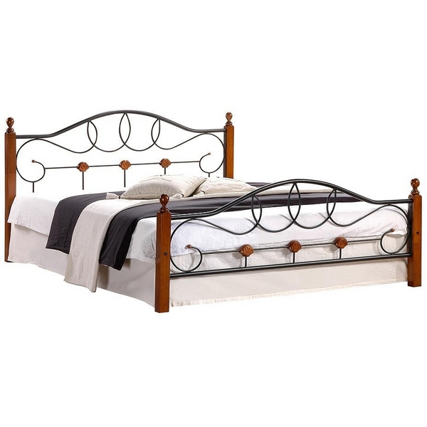 

Кровать AT-822 дерево гевея/металл, 140*200 см (Double bed), красный дуб/черный Tetchair AT 5507, AT 5507