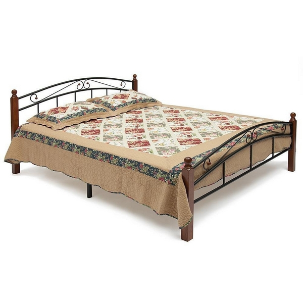 

Кровать AT-8077 красный дуб/черный (дерево гевея/металл) Tetchair 4988 5518, 4988 5518