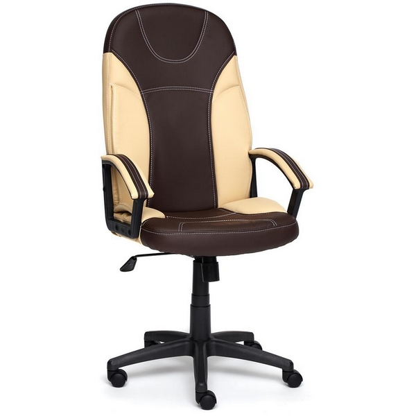 Кресло кож/зам, коричневый/бежевый, 36-36/36-34 Tetchair Twister 5551
