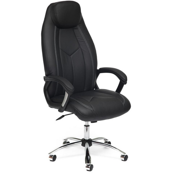 

Кресло (хром) черный/черный перфорированный (кож/зам) Tetchair 7990 9159, 7990 9159