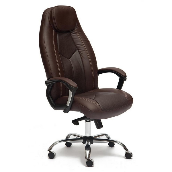 

Кресло (хром) коричневый/коричневый перфорированный (кож/зам) Tetchair 7991 9816, 7991 9816