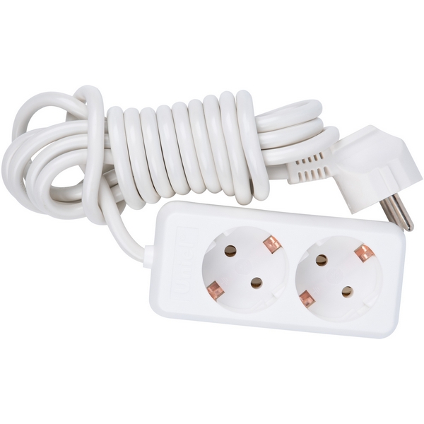 Изображение товара Удлинитель с розетками 2 гнезда, шнур 3 м Uniel Standard S-GCD2-3