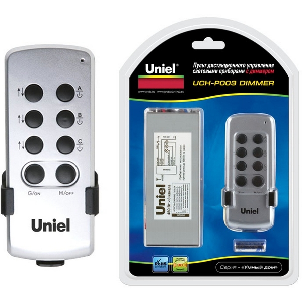 

Пульт управления светом с диммером, три канала Uniel UCH-P003-G3-450W-30M, UCH-P003-G3-450W-30M