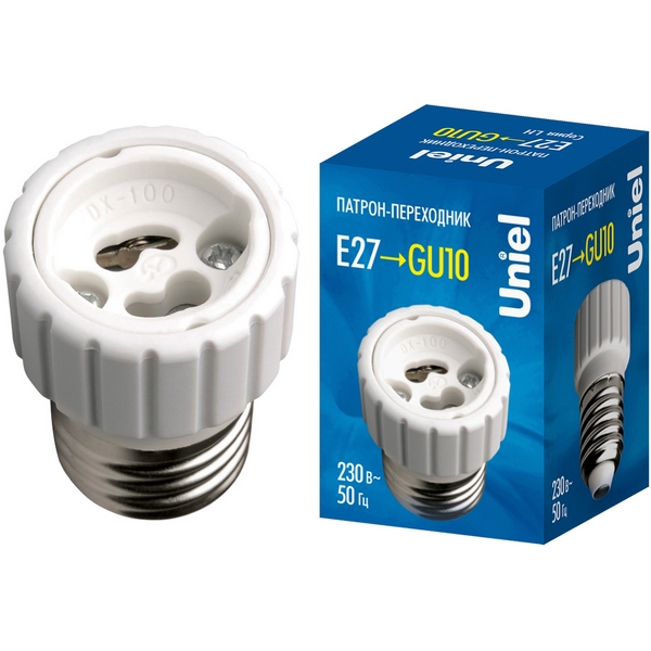 

Патрон переходник с цоколя Е27 на GU10 Uniel LH LH27-GU10L, LH LH27-GU10L