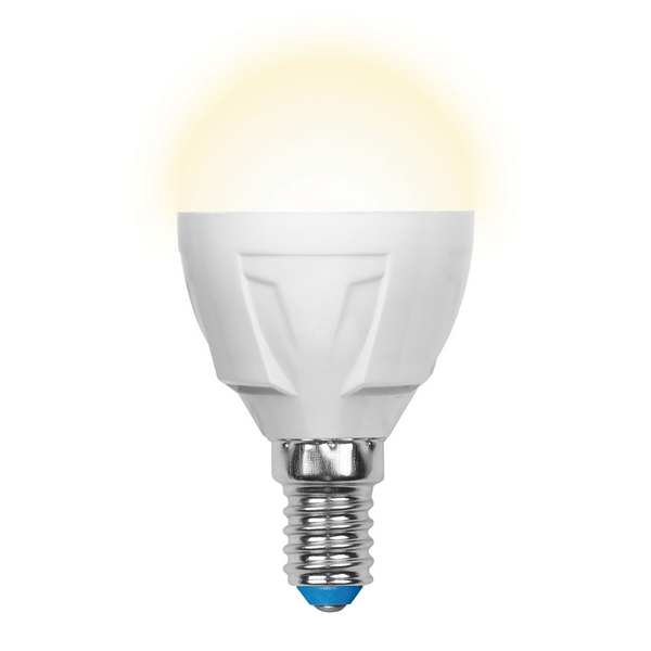 

Лампочка светодиодная LED-G45-7W/WW/E14/FR PLP01WH картон Uniel, LED-G45-7W/WW/E14/FR PLP01WH картон