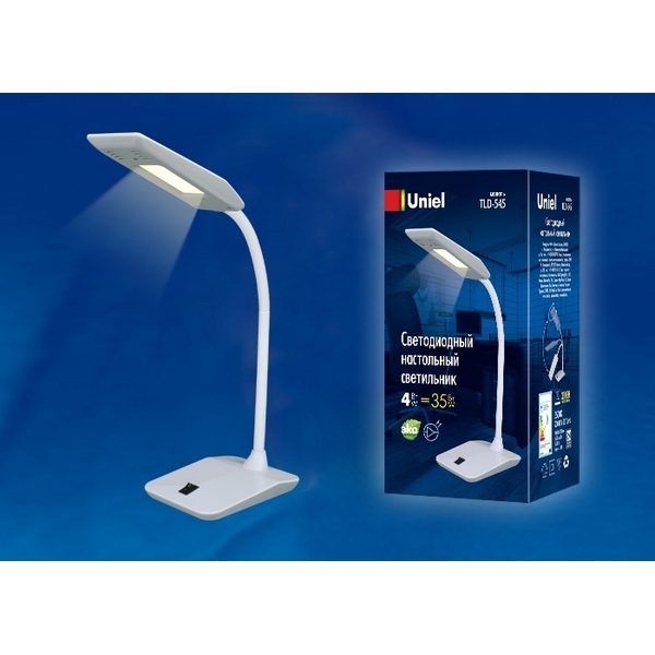 

Офисная настольная лампа светодиодная с выключателем TLD-545 Black-White/LED/350Lm/3500K Uniel, Белый, TLD-545 Black-White/LED/350Lm/3500K