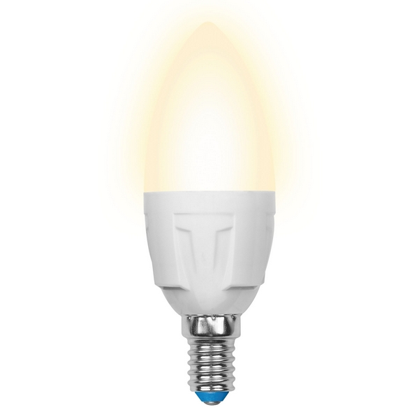 

Лампочка светодиодная LED-C37 7W/WW/E14/FR PLP01WH картон Uniel, LED-C37 7W/WW/E14/FR PLP01WH картон