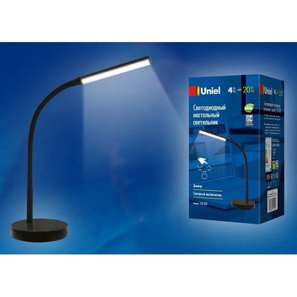 

Офисная настольная лампа светодиодная с выключателем TLD-552 Black/LED/200Lm/4500K/Dimmer Uniel, Черный, TLD-552 Black/LED/200Lm/4500K/Dimmer