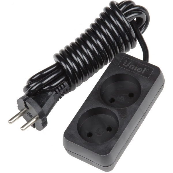 

Удлинитель шнур 3м., 2 гнезда, б/з. черный Uniel Standard S-CD2-3 BLACK, Standard S-CD2-3 BLACK
