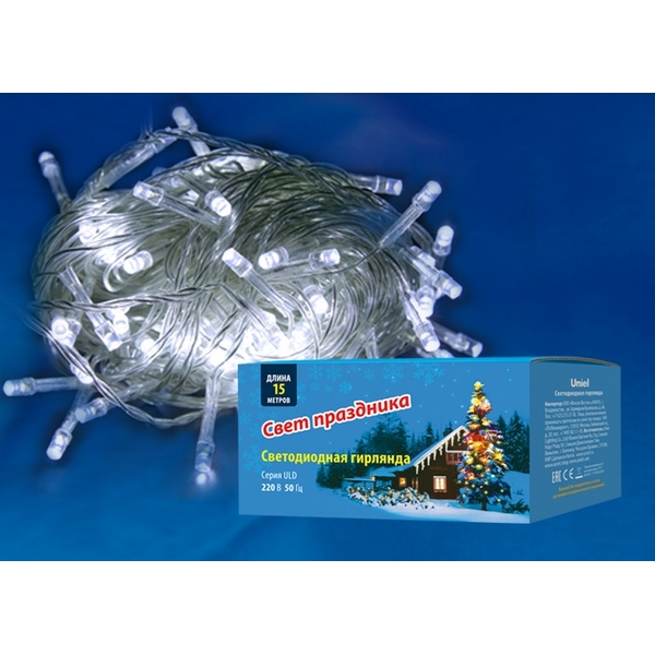 

Гирлянда светодиодная ULD-S1500-100/DTA IP20 Uniel WHITE, ULD-S1500-100/DTA WHITE IP20