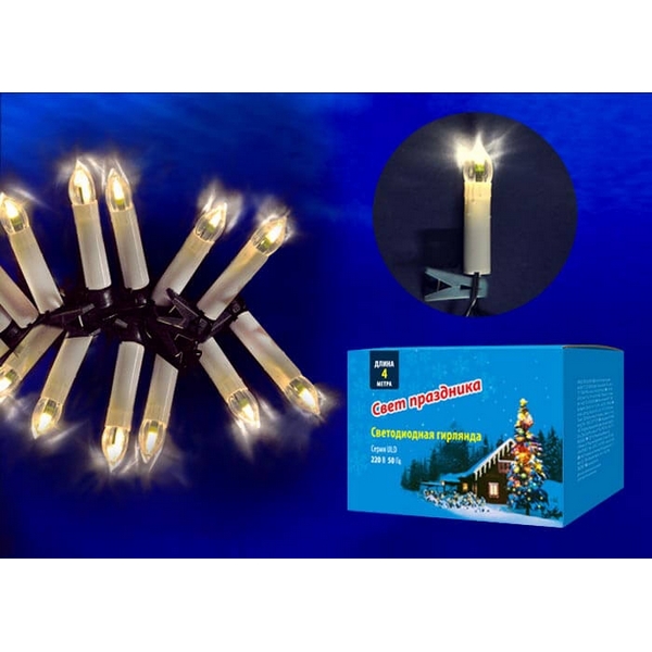 

Гирлянда светодиодная ULD-S0400-020/SGA WARM IP20 Uniel WHITE CANDLES, ULD-S0400-020/SGA WARM WHITE IP20 CANDLES