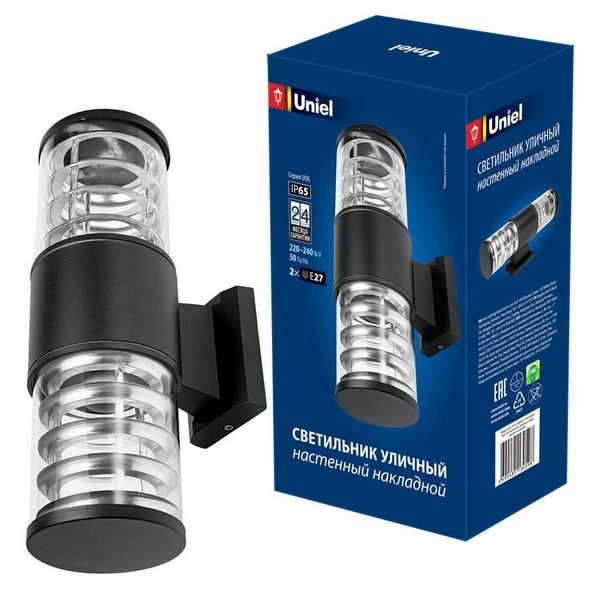 

Настенный светильник уличный UUL-S12A 2x60W/E27 IP65 Uniel BLACK, Черный, UUL-S12A 2x60W/E27 IP65 BLACK