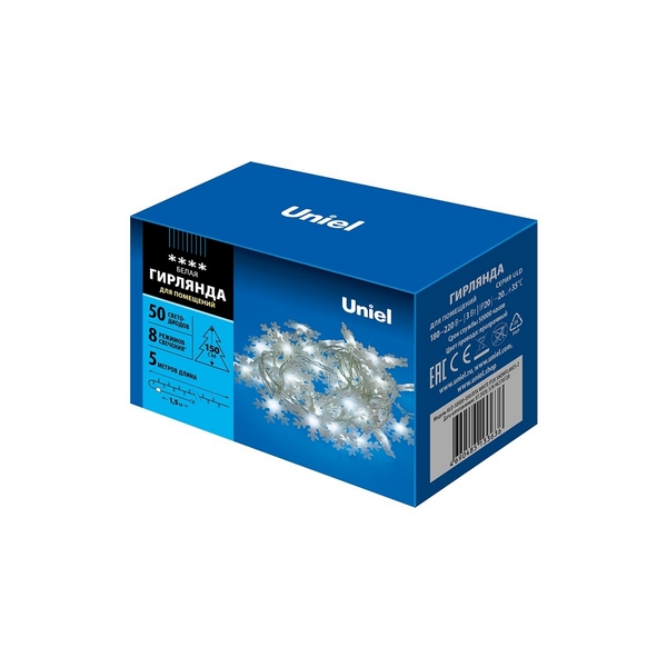 

Гирлянда светодиодная ULD-S0500-050/DTA IP20 SNOWFLAKES-2 Uniel WHITE, ULD-S0500-050/DTA WHITE IP20 SNOWFLAKES-2