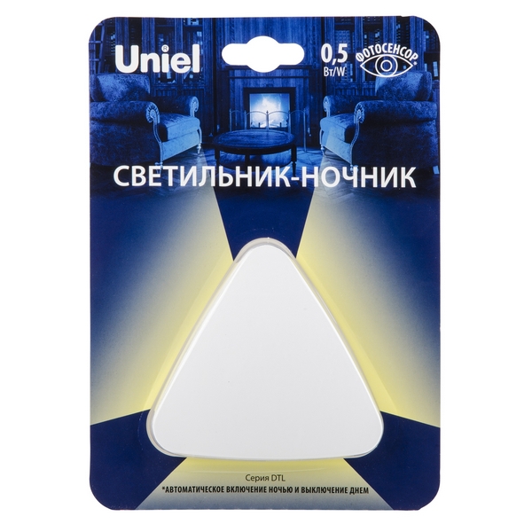 

Ночник светодиодный с датчиком освещенности DTL-320 Треугольник/White/Sensor Uniel, Белый, DTL-320 Треугольник/White/Sensor