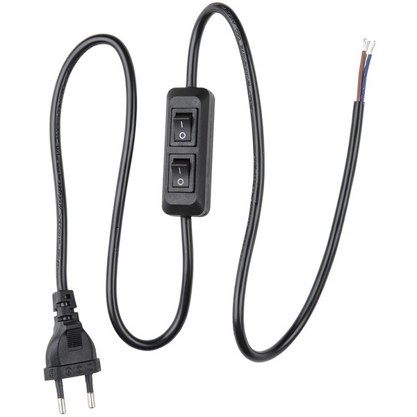 

Сетевой шнур с вилкой и с двухклавишным выключателем 02А, 500Вт, 1,0м Uniel UCX-C90/02A-100 BLACK, UCX-C90/02A-100 BLACK