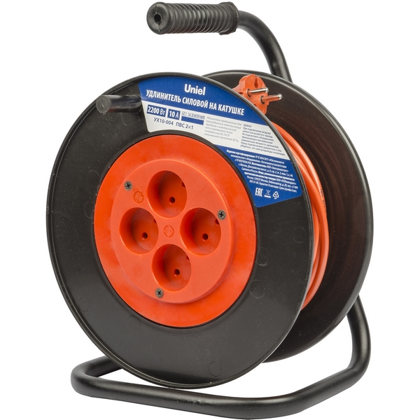 

Удлинитель силовой на пластиковой катушке, б/з, 4 гнезда, 20м (ПВС 2х1), 10A. оранжевый/черный Uniel Садовые на пластиковой катушке YX10-004 /UCK-4N/2x1,00/20M/S ORANGE/BLACK, Черный;оранжевый, Садовые на пластиковой катушке YX10-004 /UCK-4N/2x1,00/20M/S 