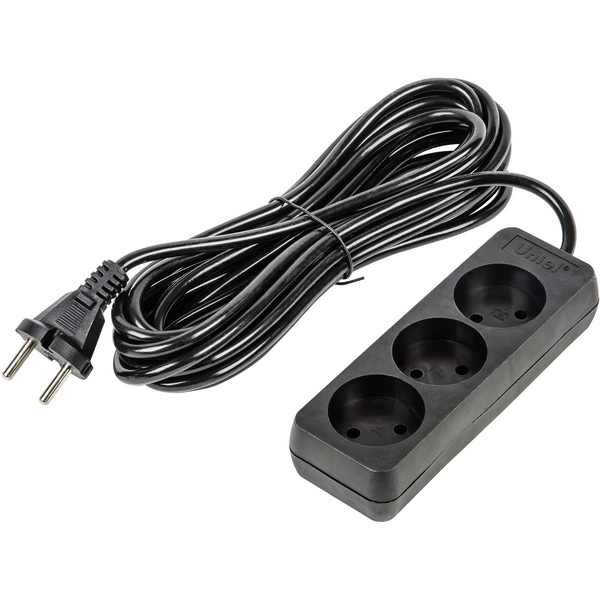 

Удлинитель шнур 5м., 3 гнезда, 10A, б/з. черный Uniel Ultra S-CU3-5 BLACK, Ultra S-CU3-5 BLACK