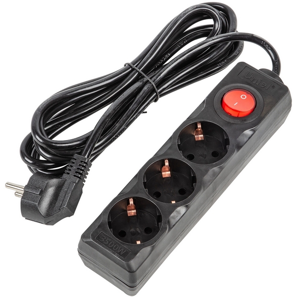 

Удлинитель шнур 3м., 3 гнезда, 16A, с/з. черный Uniel Ultra S-GCU3-3B BLACK, Ultra S-GCU3-3B BLACK