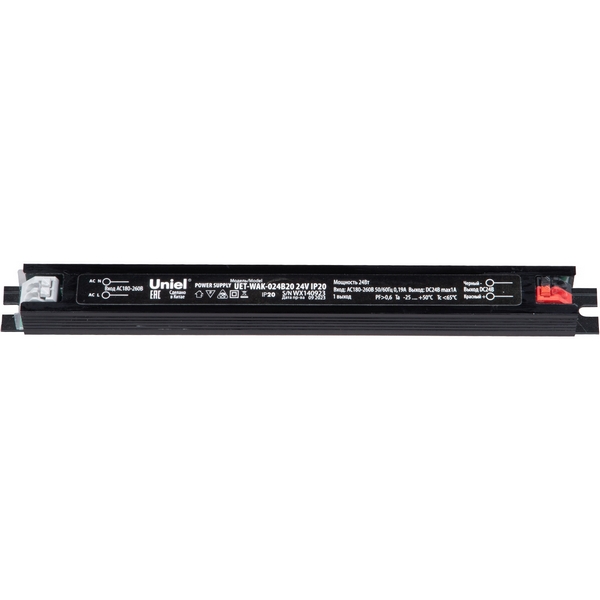 

Блок питания ультратонкий 24Вт Uniel UET-WAK-024B20 24V IP20, UET-WAK-024B20 24V IP20