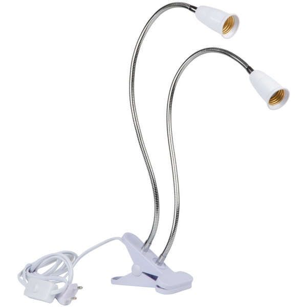 

Светильник настольный для 2-х фитоламп на прищепке Uniel TLI-281 WHITE E27x2 PLANT, Белый, TLI-281 WHITE E27x2 PLANT