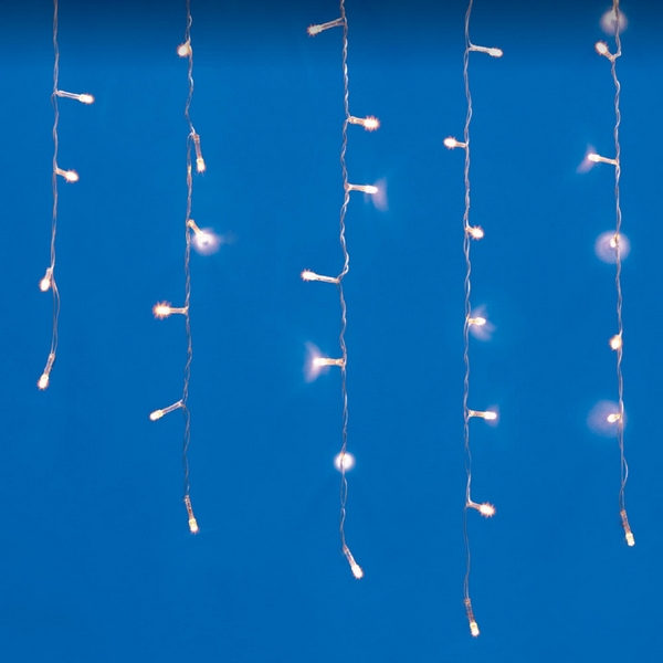 

Бахрома светодиодная со статическим свечением, 6м. соединяемая, 200 светодиодов, теплый белый свет Uniel ULD-B6007-200/STK WARM WHITE IP44, ULD-B6007-200/STK WARM WHITE IP44