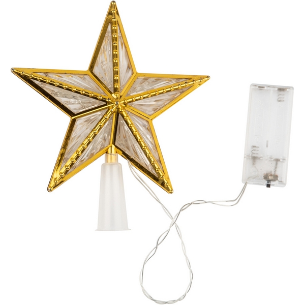 Изображение товара Украшение светодиодное для ёлки «Звезда-4» на батарейках 2АА (не в/к) 10 светодиодов разноцветный свет Uniel ULD-H1515-010/DTB/2AA MULTI STAR-4