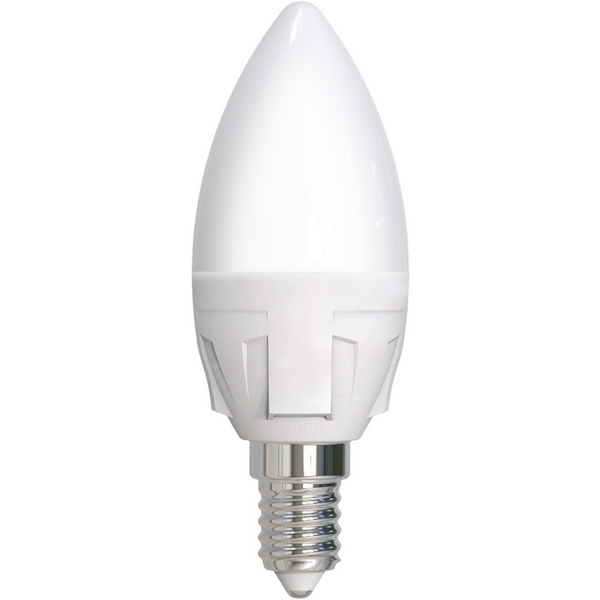 

Лампа светодиодная, матовая, дневной белый свет 6500K) Uniel Яркая LED-C37 7W/6500K/E14/FR PLP01WH, Яркая LED-C37 7W/6500K/E14/FR PLP01WH