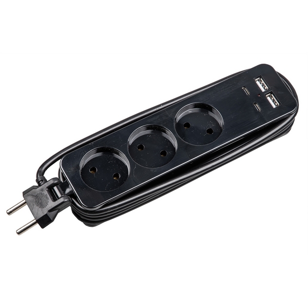 

Удлинитель шнур 1,8м., 3 гнездa, 10A, б/з, 2USB+2TYPE C(3,1A). черный Uniel Travel S-CT3-1,8UC BLACK, Travel S-CT3-1,8UC BLACK