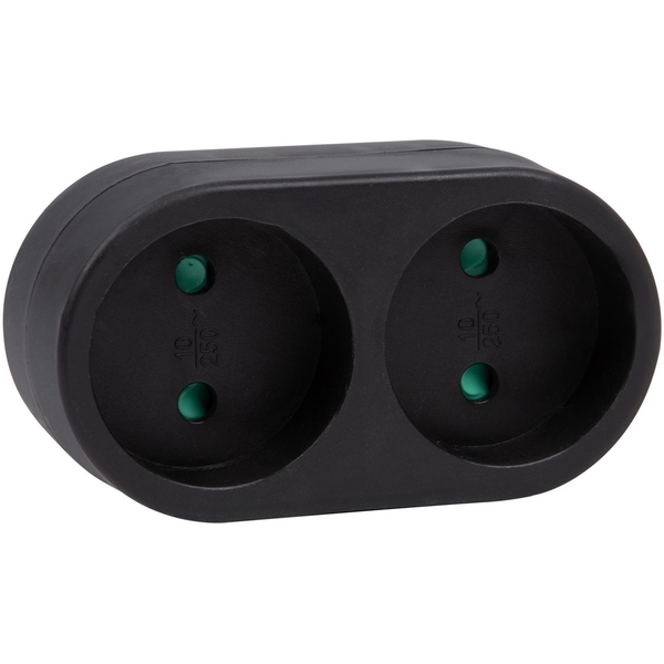 Изображение товара Разветвитель сетевой Uniel S-ES2-16O BLACK 2 гнезда 16А
