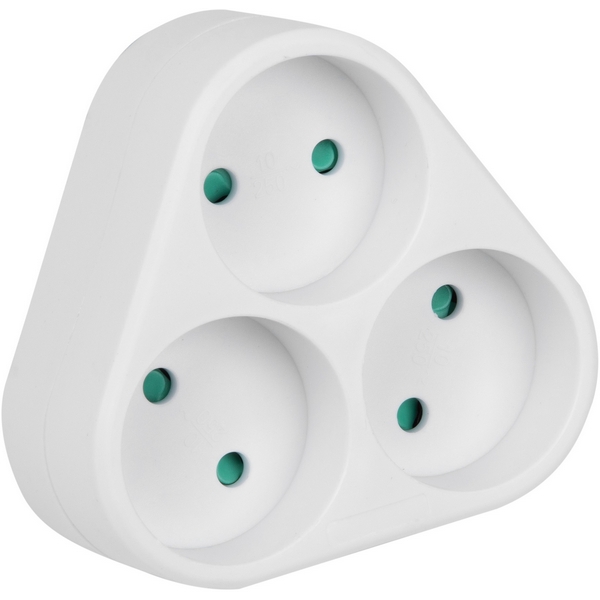 

Разветвитель сетевой б/з. 3 гнезда. 16А, 3500Вт. белый Uniel Сетевые разветвители S-ES3-16F WHITE, Сетевые разветвители S-ES3-16F WHITE