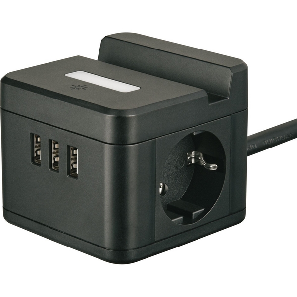 

Удлинитель с/з, шнур 1,5м, 2 гнезда, 3 USB, 16А, держатель для телефона. черный Uniel Standard S-GCD2-1,5SBUH BLACK, Standard S-GCD2-1,5SBUH BLACK