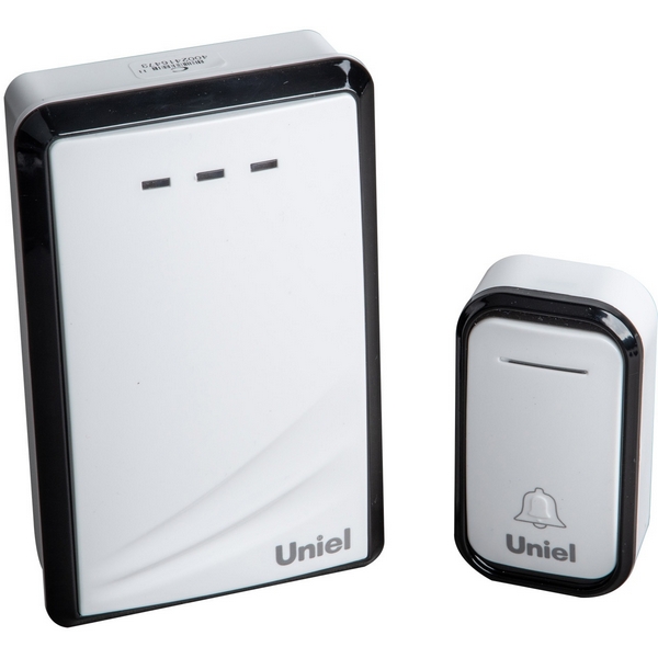 

Звонок беспроводной белый с черным Uniel UDB-017W-R1T1-38S-150M-WH/BL, UDB-017W-R1T1-38S-150M-WH/BL