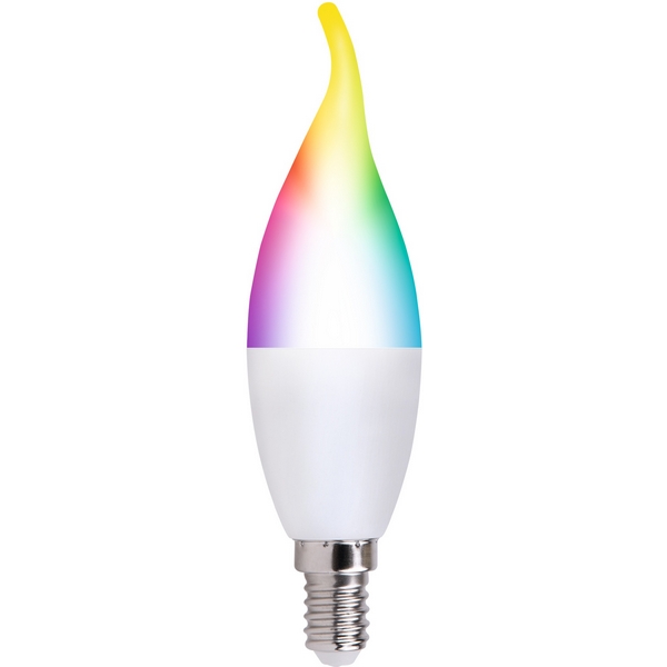 

Умная лампа светодиодная Wi-Fi Bluetooth, диммируемая, матовая, 2700-6500K+RGB, Голосовое управление приложение UnielSmart Uniel LED-CW37-5W/RGBW/E14/230V/WF/FR PLS80WH, LED-CW37-5W/RGBW/E14/230V/WF/FR PLS80WH
