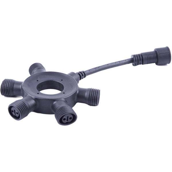 Соединитель для гирлянд серии F90RPO круговой 1 вход-5 выходов черный Uniel UTC-F90 Y6 BLACK