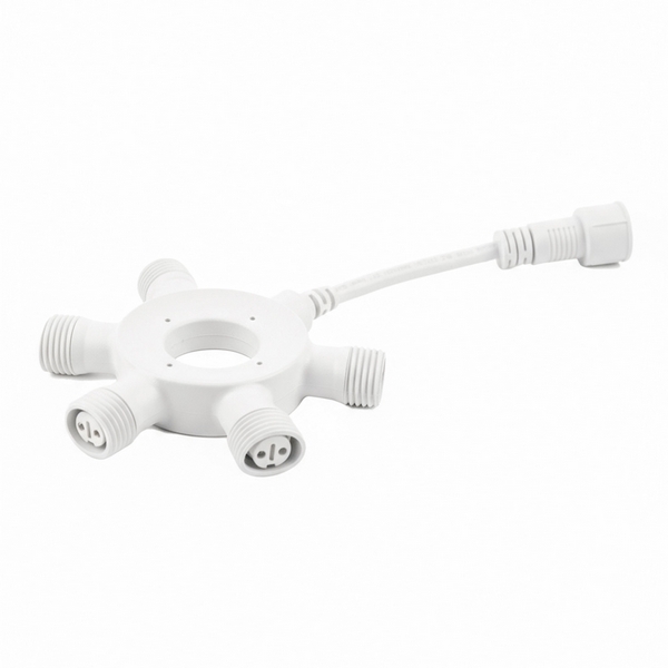 Соединитель для гирлянд серии F90RPO, круговой 1 вход-5 выходов белый Uniel UTC-F90 Y6 WHITE